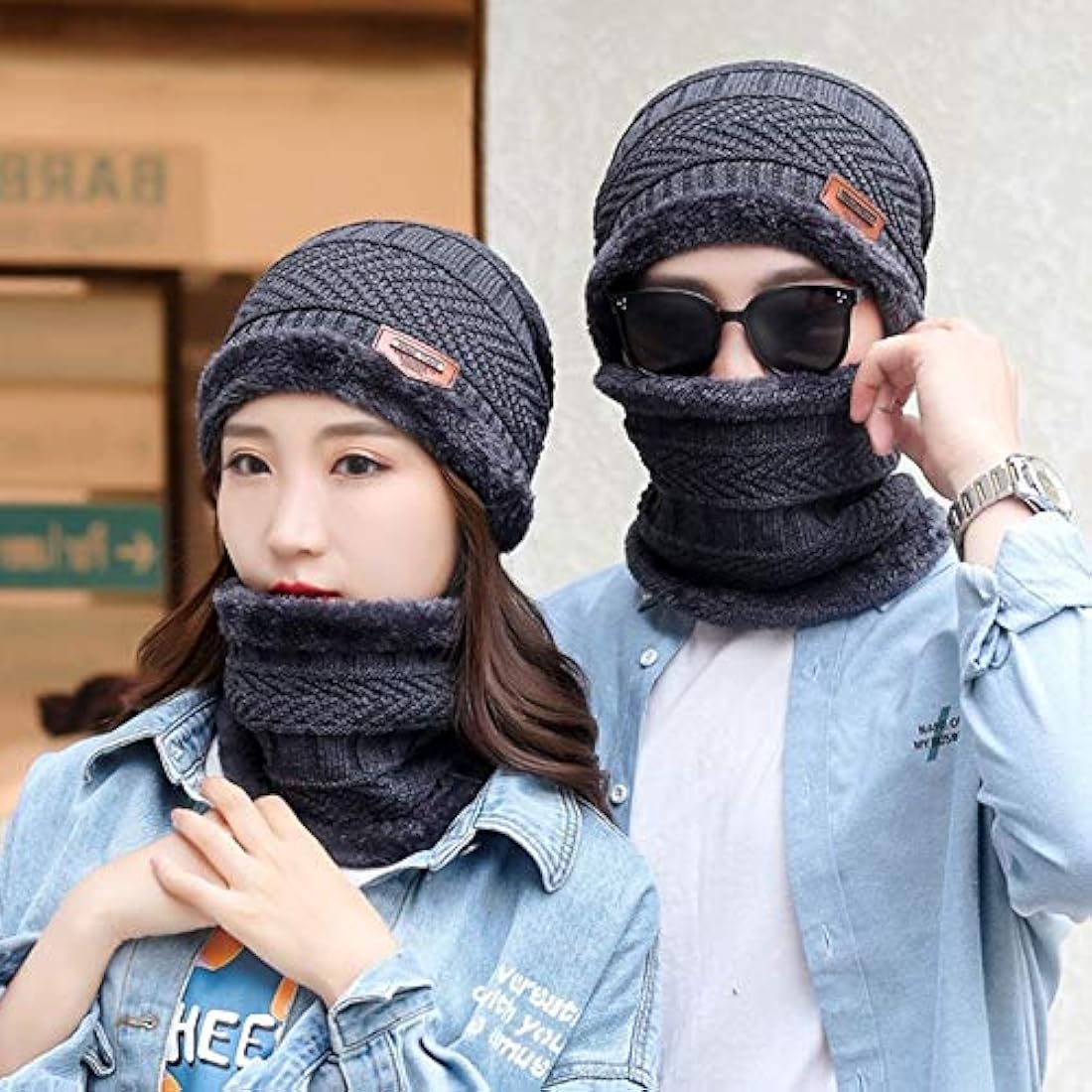 Winter Cap 2 in 1 & Neck Warmer Beanie Set – for Men & Women