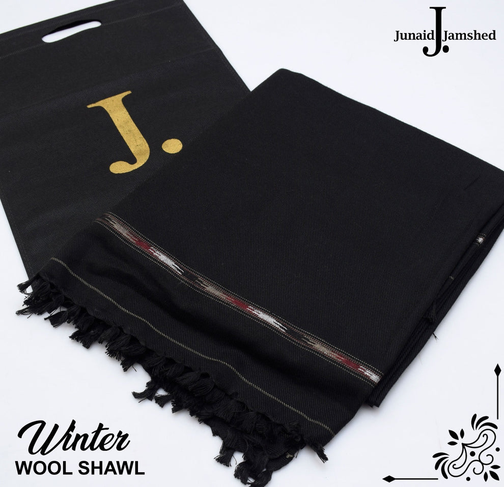 Gents Wool Shawl-Black