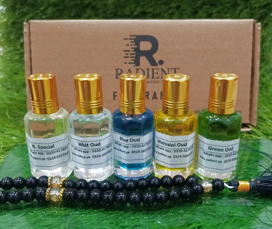5 Oud Deal 12ml NEW BLUE WHITE GREEN HUSSAINI R.SPECIAL